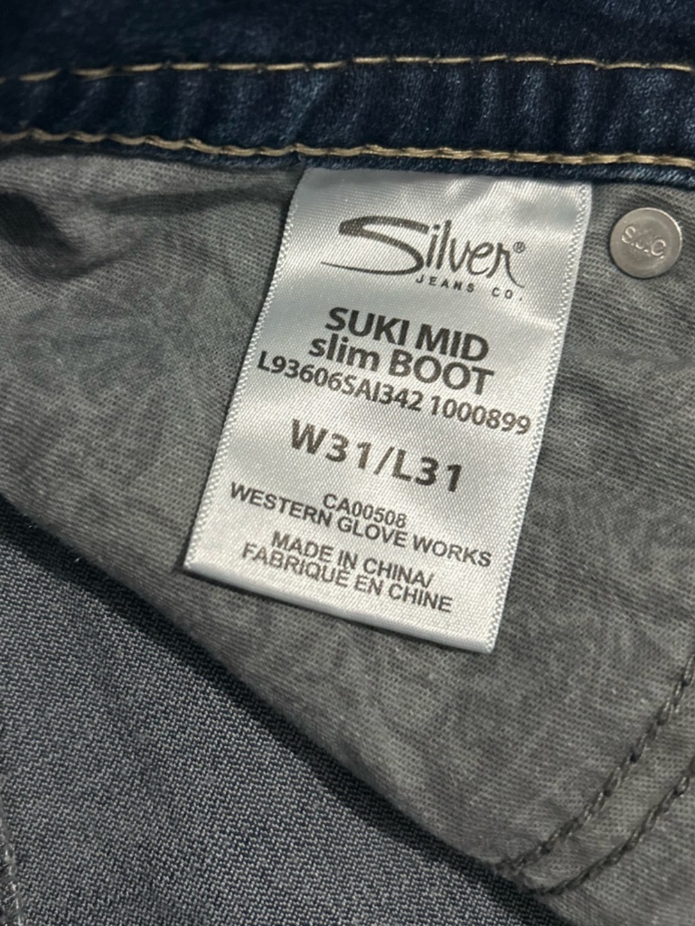 Silver Jeans Suki Mid Slim Boot Jeans Women’s Size 31x31 - Picture 11 of 16